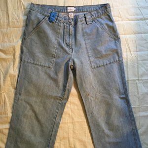 Calvin Klein crop capri cargo jeans flat front 12